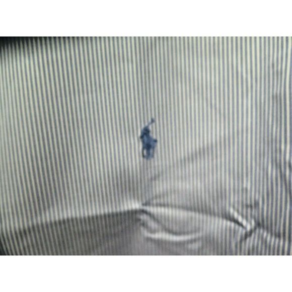 Ralph Lauren Men 18 34/35 Buttondown Shirt L/S Classic Fit Striped Blue White$90 - Picture 4 of 7